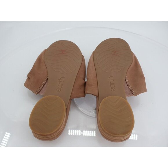 Earth Ettalma Sandals Women's Size 9.5 Tan Brown Leather Slide Slip On Shoes - Picture 8 of 11